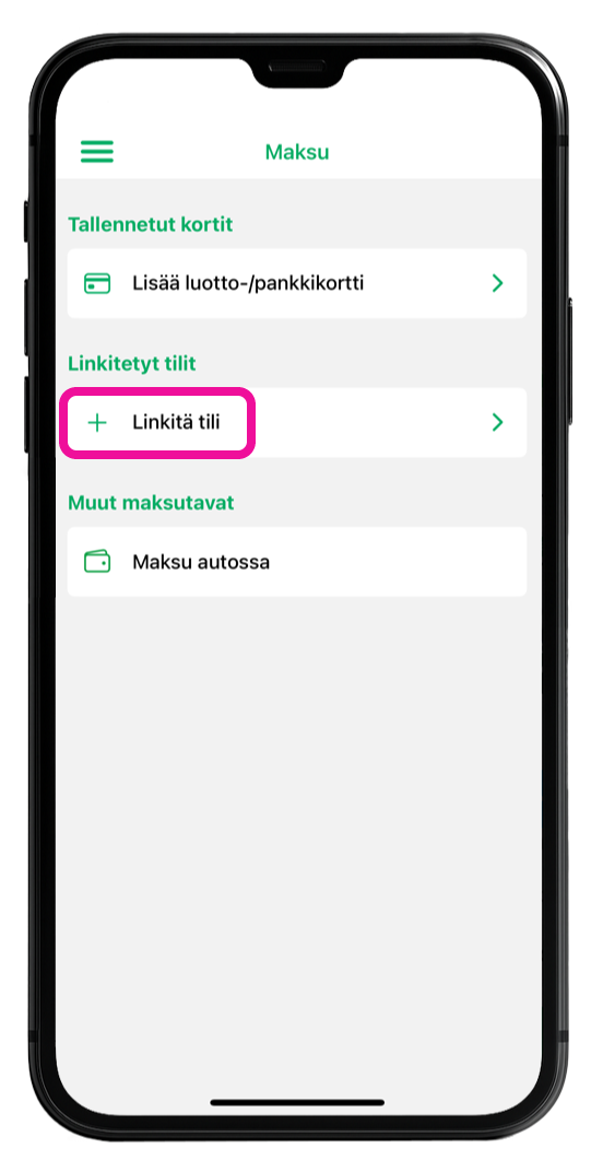 Valitse Linkitä tili