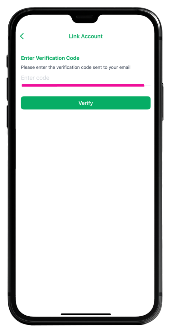Fill the code that you received to your email to confirm your account